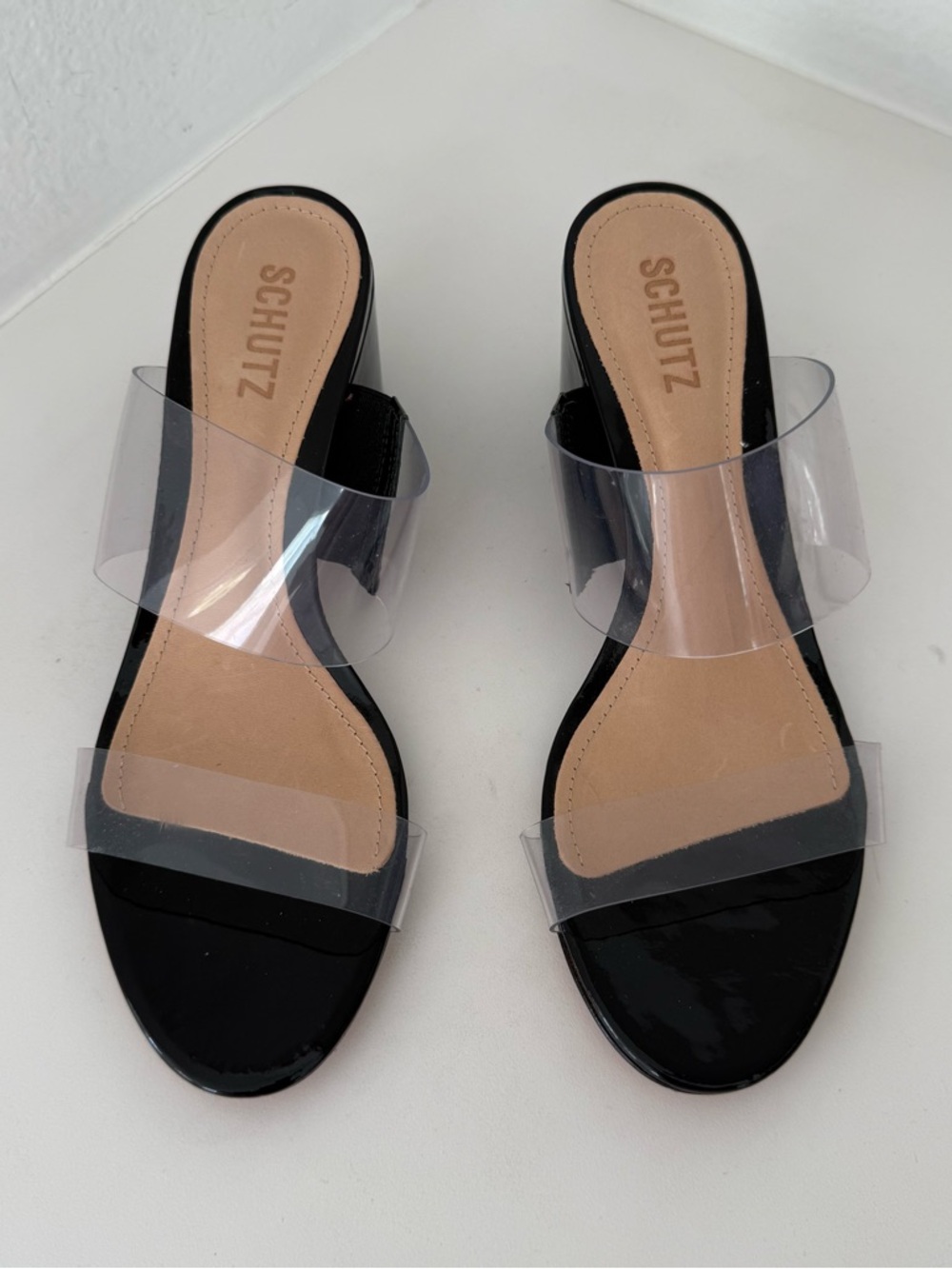 SCHUTZ Victorie Block Heel Mule Sandal Black Size 8.5 - Picture 6 of 11